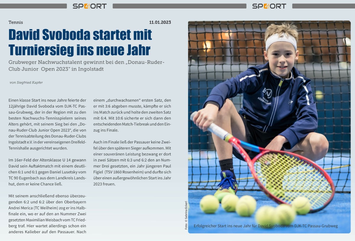 David Svoboda startet mit Turniersieg ins neue Jahr