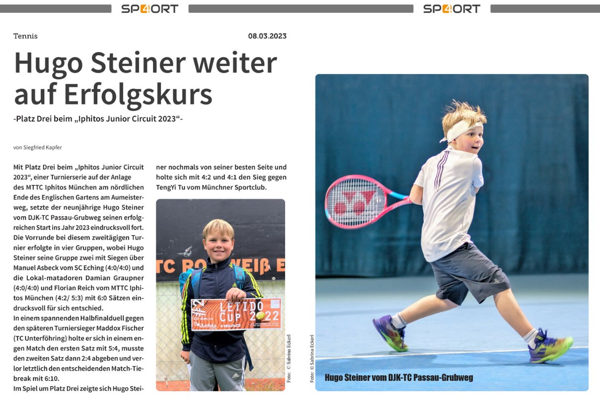 Hugo Steiner weiter auf Erfolgskurs